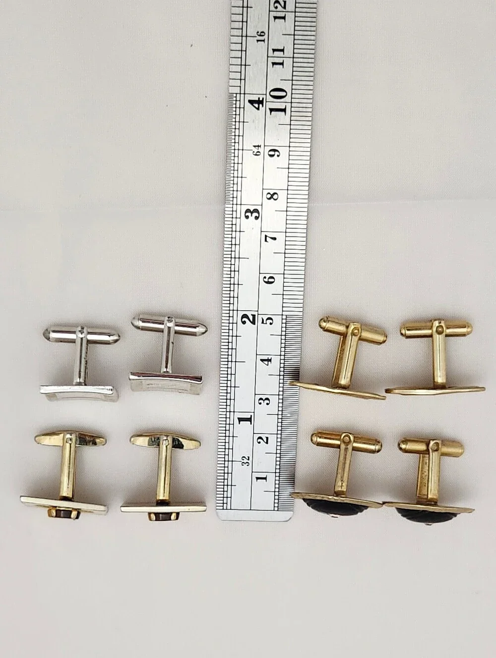 Vintage Cufflinks Lot Foster Swank Cuff Links Gold Color Silver Tone 4 Pairs VTG